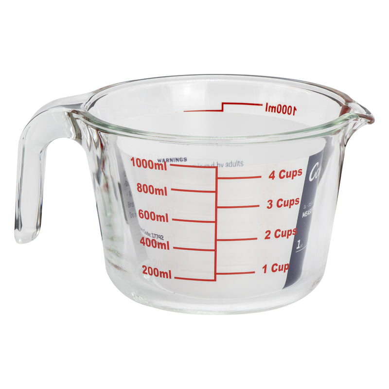 CONSOL PALMA MEASURING JUG BOROSILICATE WITH GREY COVER, 1LT (110X215X158MM DIA)