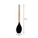 REGENT KITCHEN SPOONULA BLACK SILICONE AND WOODEN HANDLE, (330X70X20MM)