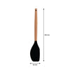 REGENT KITCHEN SPATULA BLACK SILICONE AND WOODEN HANDLE, (340X60MM)