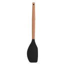 REGENT KITCHEN SPATULA BLACK SILICONE AND WOODEN HANDLE, (340X60MM)