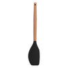 REGENT KITCHEN SPATULA BLACK SILICONE AND WOODEN HANDLE, (340X60MM)