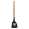 REGENT KITCHEN SLOTTED TURNER BLACK SILICONE AND WOODEN HANDLE, (340X80MM)