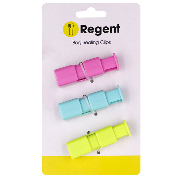 REGENT KITCHEN BAG SEALING CLIPS PLASTIC 3PCS SET, (62X17X17MM)