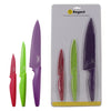 REGENT KITCHEN CHEF, UTILITY, PARING COLOURED KNIVES WITH SHEATHS 3PCS SET, (325MM l 240MM l200MM)