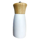 REGENT KITCHEN SALT/PEPPER WOODEN GRINDER WITH A NATURAL & WHITE FINISH EACH, (150X50MM DIA)