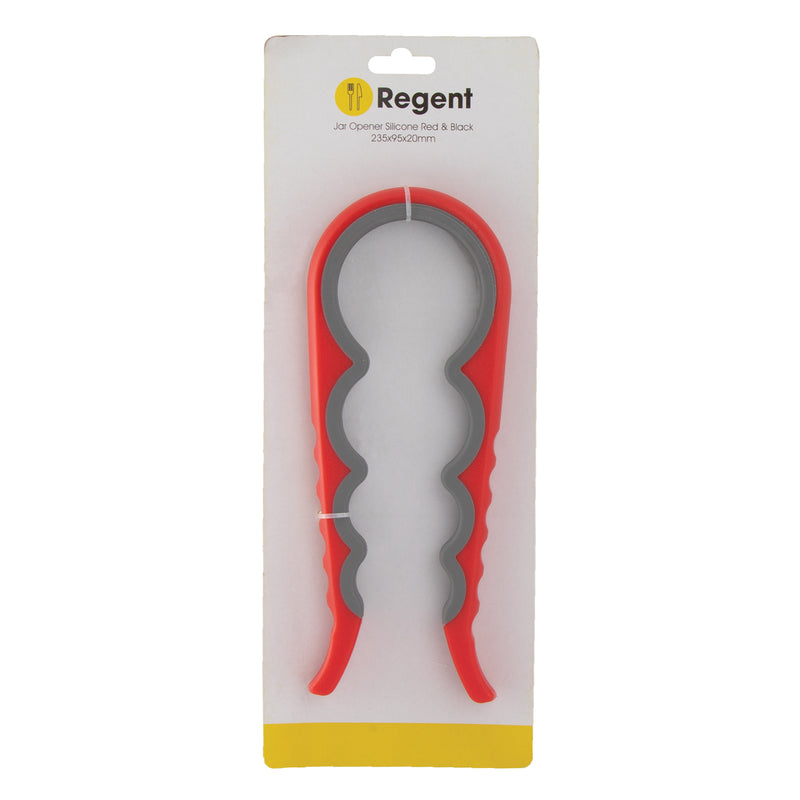 REGENT KITCHEN JAR OPENER PLASTIC & SILICONE RED & GREY, (220X90X20MM)