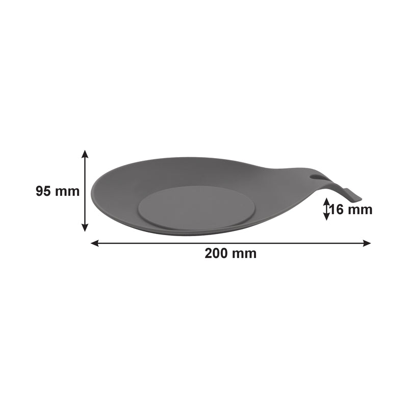 REGENT KITCHEN SILICONE SPOON REST GREY, (200X95X16MM)