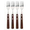 REGENT KITCHEN FORKS WITH WOODEN HANDLES 4CE SET, (209X25X10MM)