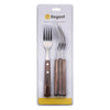 REGENT KITCHEN FORKS WITH WOODEN HANDLES 4CE SET, (209X25X10MM)