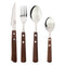 REGENT KITCHEN FORKS WITH WOODEN HANDLES 4CE SET, (209X25X10MM)