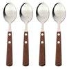 REGENT KITCHEN TEASPOONS WITH WOODEN HANDLES 4PCE SET, (162X35X8MM)