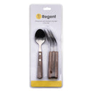 REGENT KITCHEN TEASPOONS WITH WOODEN HANDLES 4PCE SET, (162X35X8MM)