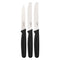 REGENT KITCHEN PARING KNIVES WITH BLACK HANDLES 3 PIECE SET, (204/207X20X10MM)