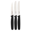 REGENT KITCHEN PARING KNIVES WITH BLACK HANDLES 3 PIECE SET, (204/207X20X10MM)