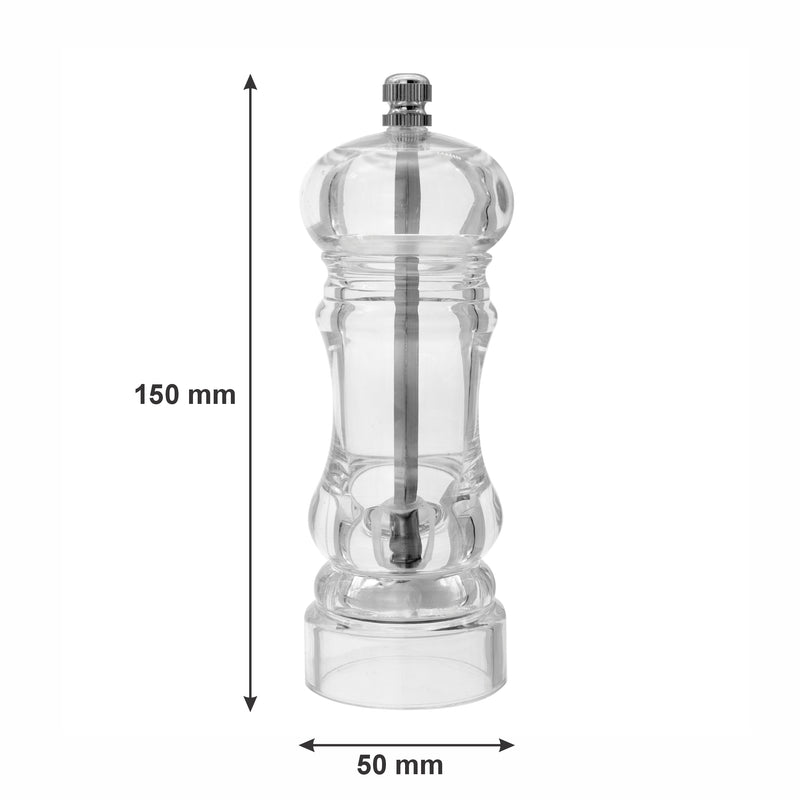 REGENT KITCHEN SPICE MILL ACRYLIC WITH CERAMIC GRINDER, (150X50MM DIA)