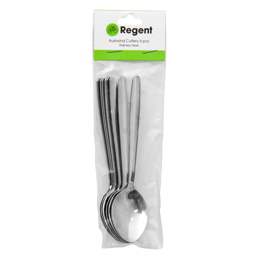 REGENT CUTLERY AUSTWIND (ELOFF) TEASPOON ST STEEL, 6PK