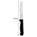 REGENT CUTLERY STEAK KNIFE WITH ROUND TIP WITH PP BLACK HANDLE, 1 DOZ, (210X16X10MM)