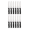 REGENT CUTLERY STEAK KNIFE WITH ROUND TIP WITH PP BLACK HANDLE, 1 DOZ, (210X16X10MM)