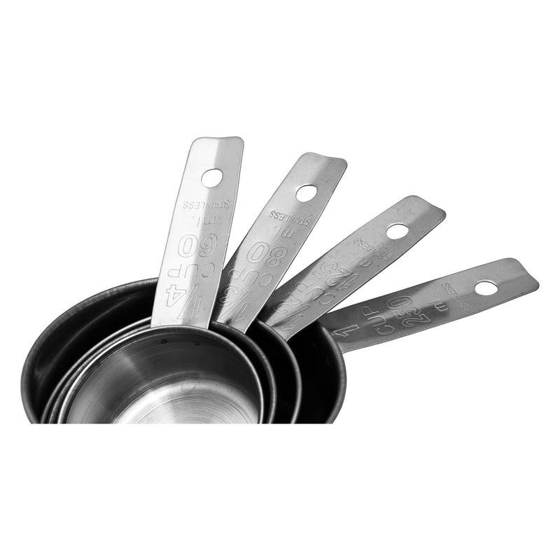 REGENT BAKEWARE DELUXE MEASURING CUP ST STEEL 4 PCE SET, 60/80/125/250ML (150X85X50MM)