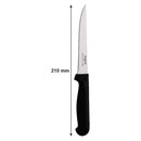 REGENT CUTLERY STEAK KNIFE WITH SHARP TIP WITH PP BLACK HANDLE 1 DOZ, (210X25X12MM)