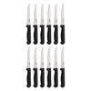 REGENT CUTLERY STEAK KNIFE WITH SHARP TIP WITH PP BLACK HANDLE 1 DOZ, (210X25X12MM)