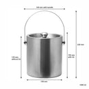 BAR BUTLER DOUBLE WALL ICE BUCKET WITH LID ST STEEL, 1LT (120MM DIAX150MM)