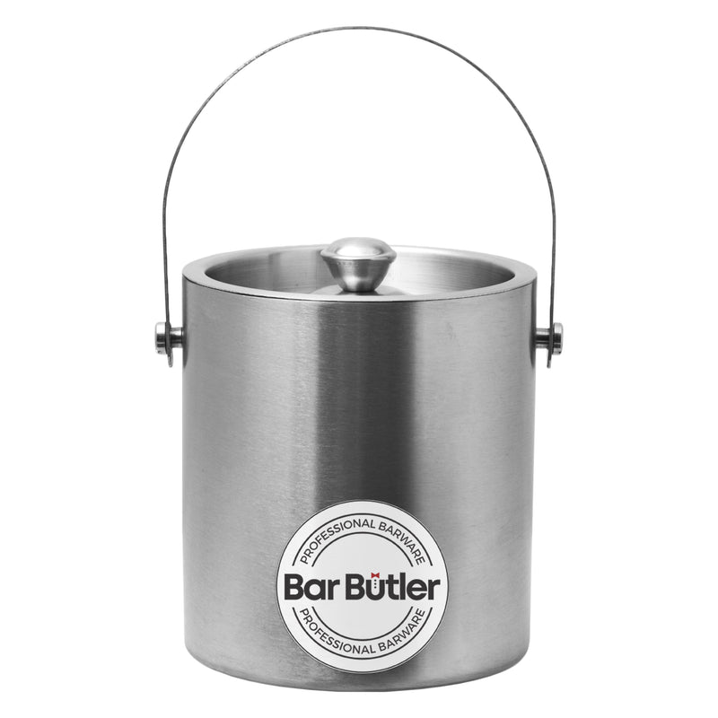 BAR BUTLER DOUBLE WALL ICE BUCKET WITH LID ST STEEL, 1LT (120MM DIAX150MM)