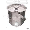 BAR BUTLER ICE BUCKET HAMMERED WITH LID ST STEEL, 2.7LT (155MM DIAX168MM)