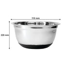 REGENT BAKEWARE MIXING BOWL CLASSIC WITH BLACK RUBBER BASE, 4.5LT (220MM DIAX110MM)
