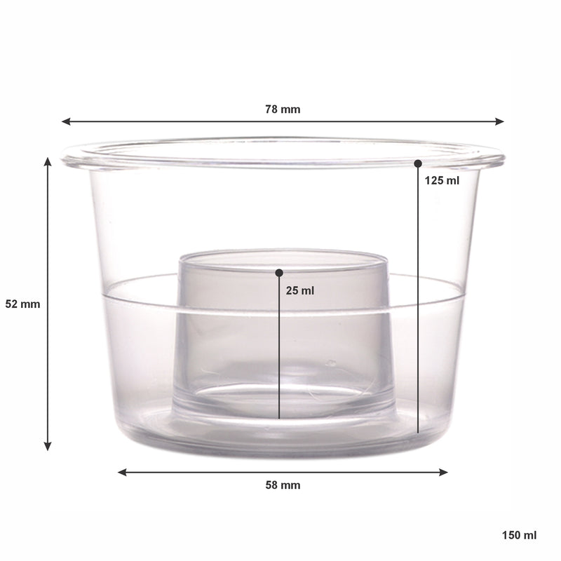 BAR BUTLER BOMB SHOOTER GLASS PP PLASTIC 6 PACK, 150ML (78MM DIAX52MM l 36MM DIAX28MM)