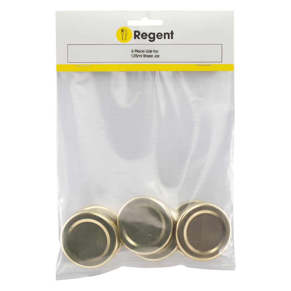 REGENT JAR LIDS GOLD 6 PACK, (48MM DIA)