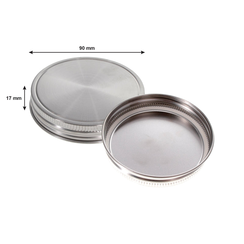 REGENT JAR LIDS STAINLESS STEEL 2 PACK, (90MM DIAX17MM)