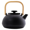 REGENT CAST IRON NAMBU TEKKI STYLE JAPANESE TEAPOT WITH BAMBOO HANDLE BLACK, (900ML)