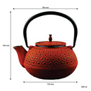 REGENT CAST IRON CHINESE TEAPOT RED, (600ML)