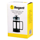 REGENT COFFEE PLUNGER BLACK WITH PLASTIC FRAME 3 CUP, (350ML)