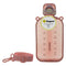 REGENT RECTANGULAR TRANSPARENT WATER BOTTLE PLASTIC WITH STRAP PINK, 750ML (100X55X210MM)