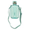 REGENT RECTANGULAR TRANSPARENT WATER BOTTLE PLASTIC WITH STRAP TURQUOISE, 750ML (100X55X210MM)