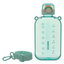 REGENT RECTANGULAR TRANSPARENT WATER BOTTLE PLASTIC WITH STRAP TURQUOISE, 750ML (100X55X210MM)