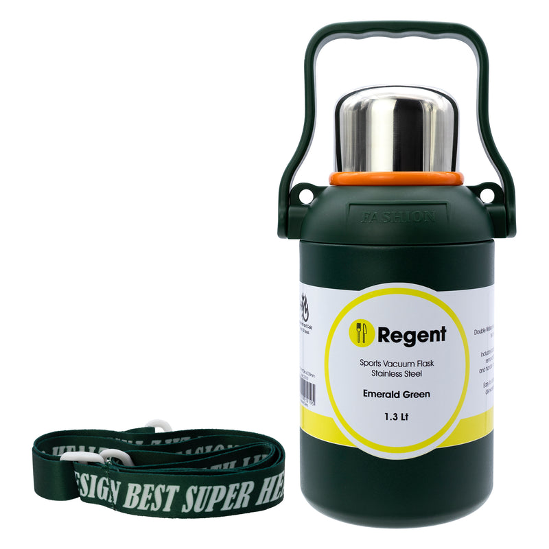 REGENT SPORTS VACUUM FLASK STAINLESS STEEL EMERALD GREEN, 1.3LT (110MMDIAX230MM)