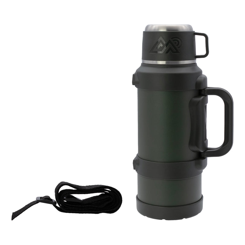 REGENT LARGE VACUUM FLASK STAINLESS STEEL WITH CUP LID KHAKI GREEN, 2LT (120MMDIAX330MM)