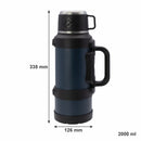 REGENT LARGE VACUUM FLASK STAINLESSSTEEL WITH CUP LID NAVY, 2LT (120MMDIAX330MM)