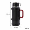 REGENT LARGE VACUUM FLASK STAINLESS STEEL WITH CUP LID MATT BLACK, 2LT (120MMDIAX330MM)