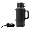 REGENT LARGE VACUUM FLASK STAINLESS STEEL WITH CUP LID KHAKI GREEN, 3.2LT (150MM DIAX375MM)