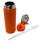 REGENT TRAVEL VACUUM FLASK STAINLESS STEEL WITH SIP STRAW ORANGE, 900ML (80MM DIA X 260MM)