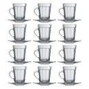 NADIR GLASS ESPRESSO CUP AND SAUCER, 90ML (12PC +12PC SET)