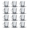 NADIR GLASS ESPRESSO CUP AND SAUCER, 90ML (12PC +12PC SET)