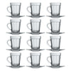 NADIR GLASS ESPRESSO CUP AND SAUCER, 90ML (12PC +12PC SET)