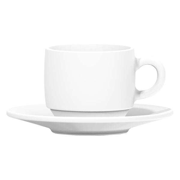 NADIR OPAL STACKABLE ESPRESSO CUP AND SAUCER, 90ML (12PC + 12PC SET)