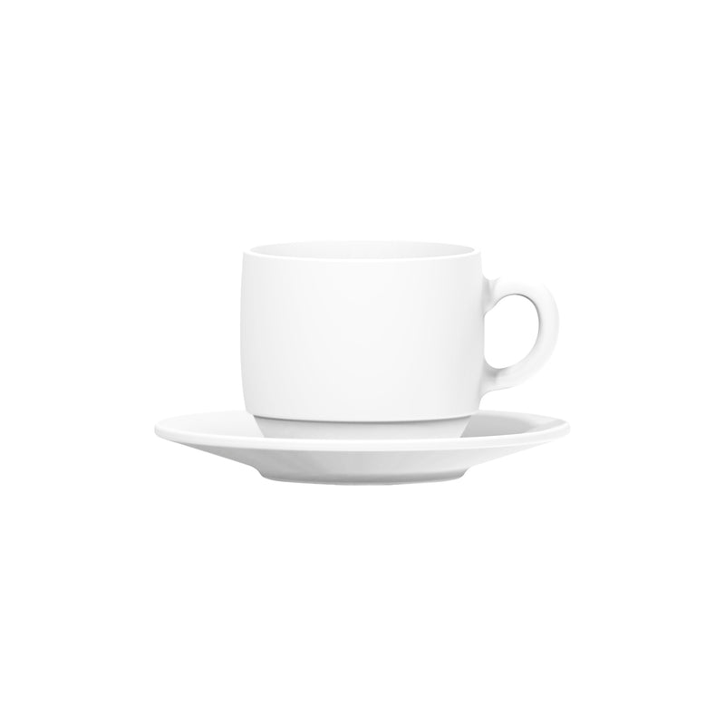 NADIR OPAL STACKABLE ESPRESSO CUP AND SAUCER, 90ML (12PC + 12PC SET)