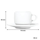 NADIR OPAL STACKABLE ESPRESSO CUP AND SAUCER, 90ML (12PC + 12PC SET)